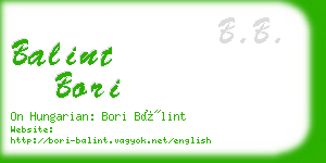 balint bori business card